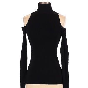 White House Black Market Cold Shoulder Black Turtleneck, size small